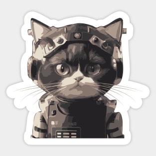 Cat RoboCop Sticker